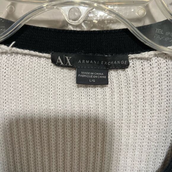 Armani Exchange Black/White Overlap Sweater - Picture 3 of 11